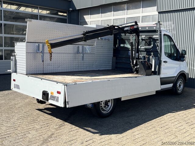 Ciężarówka platformowa z dźwigiem Ford Transit 310 2.0 TDCI Hiab Laadkraan Euro 6 Bpm ...