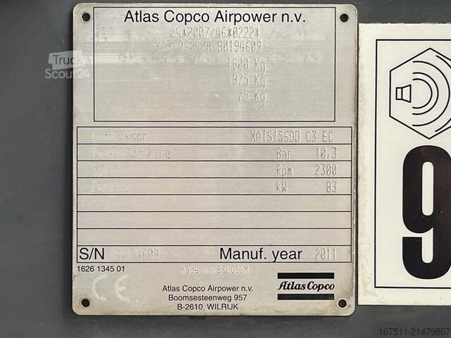 Compresseur frigorifique Atlas Copco XATS 156 DD - N