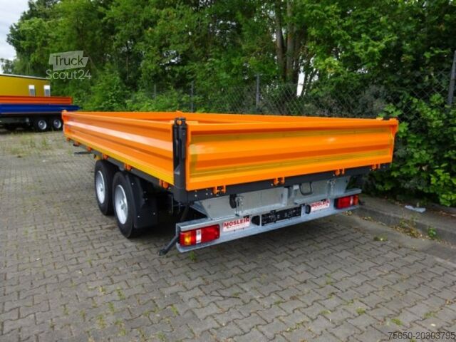 Remorque à benne basculante Möslein TTD 13 Orange  13 t Tandem 3- Seitenkipper Tieflader-- Neufahrzeug --