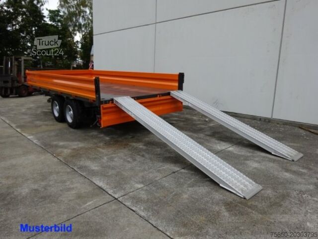 Remorque à benne basculante Möslein TTD 13 Orange  13 t Tandem 3- Seitenkipper Tieflader-- Neufahrzeug --