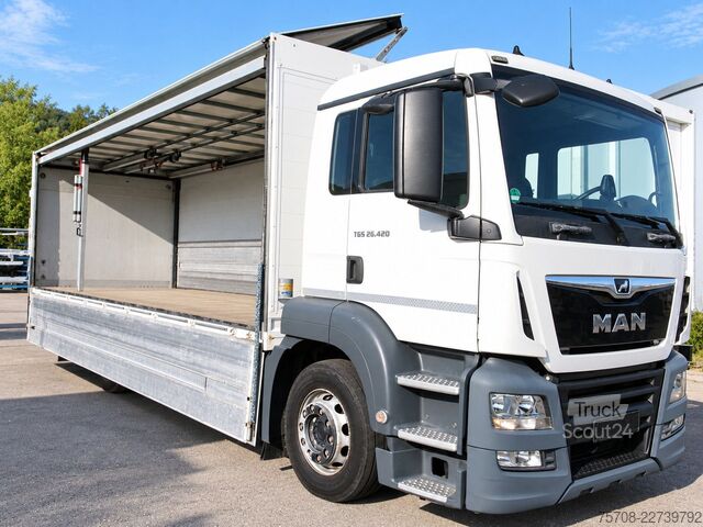 Грузовик для перевозки напитков MAN 26.420 TGS*7,3m Schwenkwand*LBW*2x AHK*Lift/Lenk