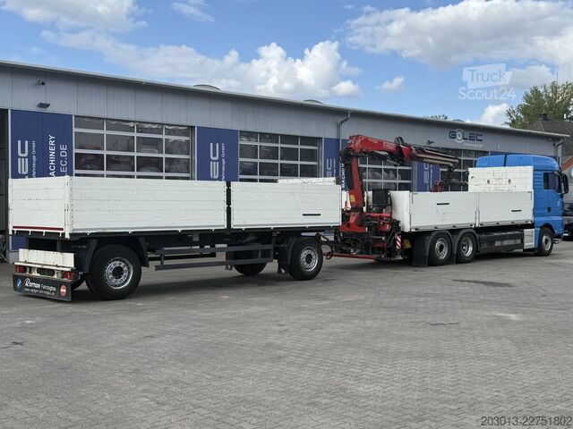 Camión de plataforma MAN TGX 26.470 Euro 6 Abrollkipper mit Ladekran