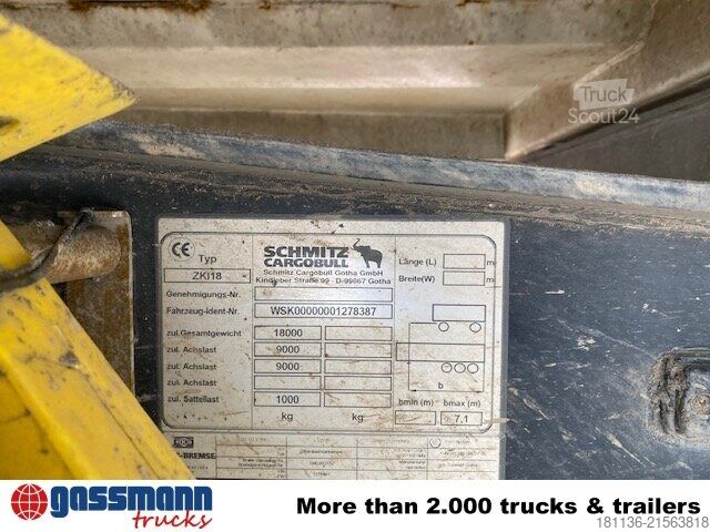 Remolque volquete trilateral Schmitz ZKI 18-4.9 Stahlbordwände, ca. 10,3m³