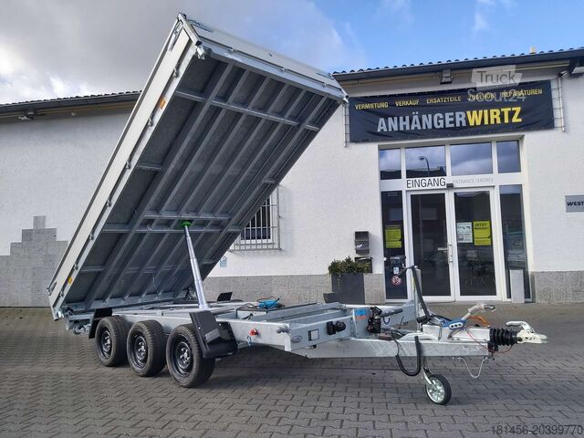 Tipper Hapert Hapert 3 Seitenkipper Tridem Blattfeder Rampen Stützen 405x200cm 3,5to