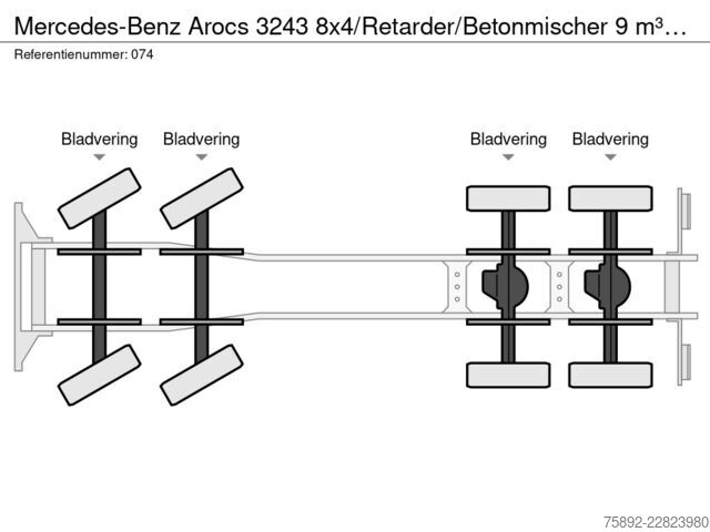 Mixeur Mercedes-Benz Arocs 3243 8x4/Retarder/Betonmischer 9 m³/Euro6