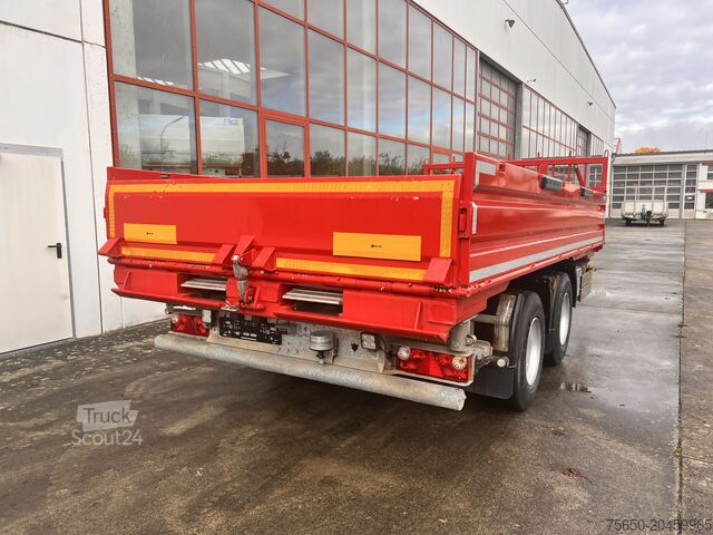 Remorcă basculantă trilaterală Meiller MZDAL  18 t Tandemkipper Tieflader Schotter- Klappe, neuwertig