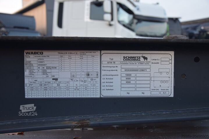 Výměnný podvozek přívěsu Schmitz AFW 18 L20 Maxi SAF Achsen 2 X Palettenkasten