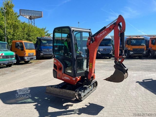 Miniekskavators KUBOTA Minibagger KX 016-4 Minibagger nur 1.824 h