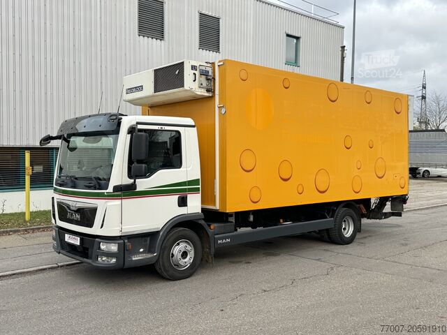 Hűtődobozos teherautó emelőhátfalral MAN TGL 12.250 Tiefkühlkoffer 6m LBW E6 Klim