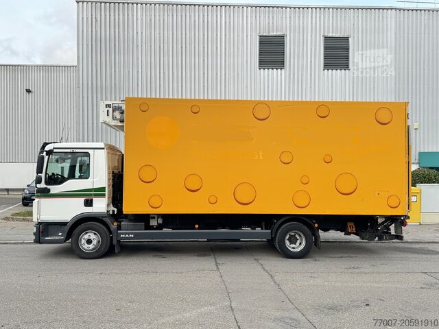 Camión frigorífico con plataforma elevadora MAN TGL 12.250 Tiefkühlkoffer 6m LBW E6 Klim