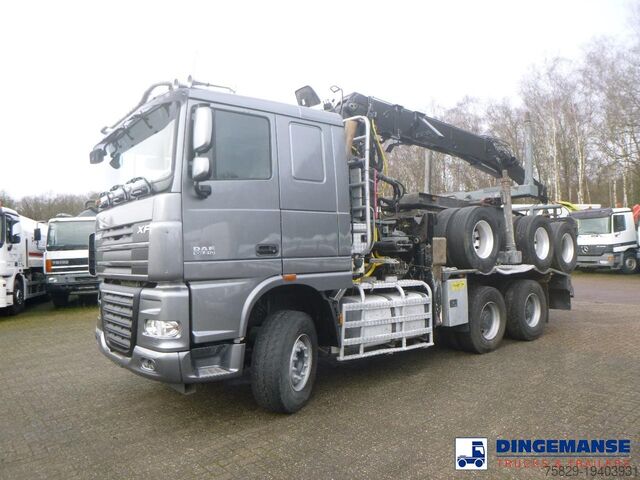 Kranwagen DAF XF 105.510 6x4 + Loglift F281S83 crane / timber...