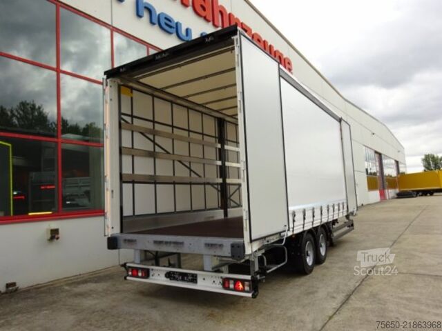 Отворена ремарке със строшен брезент Möslein TPW 105 D Schwebheim Tandem- Planenanhänger Durchladen
