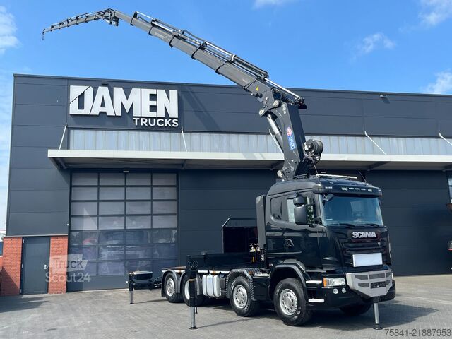 Vrachtwagen met kraan Scania R490 R 490 8x2 Euro 6 HMF 8520-K6 + JIB FJ2000-K6