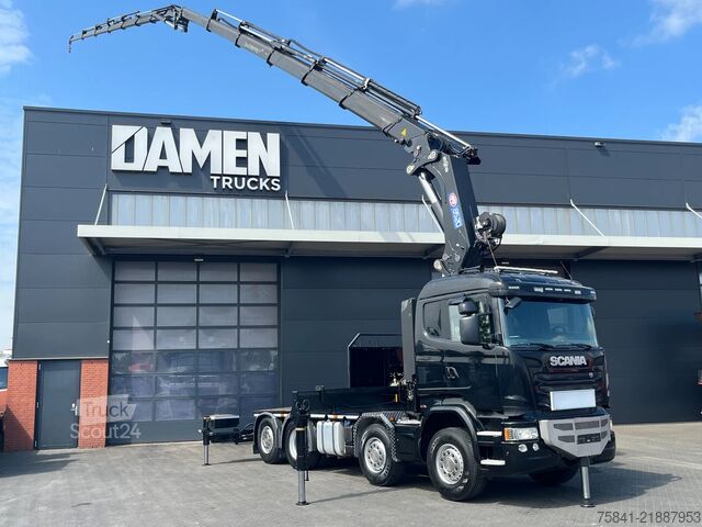 Vrachtwagen met kraan Scania R490 R 490 8x2 Euro 6 HMF 8520-K6 + JIB FJ2000-K6