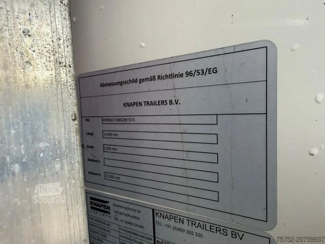 Μετακίνηση δαπέδου Knapen Trailers K100 92m3 Liftas 10MM Cargo Floor BPW