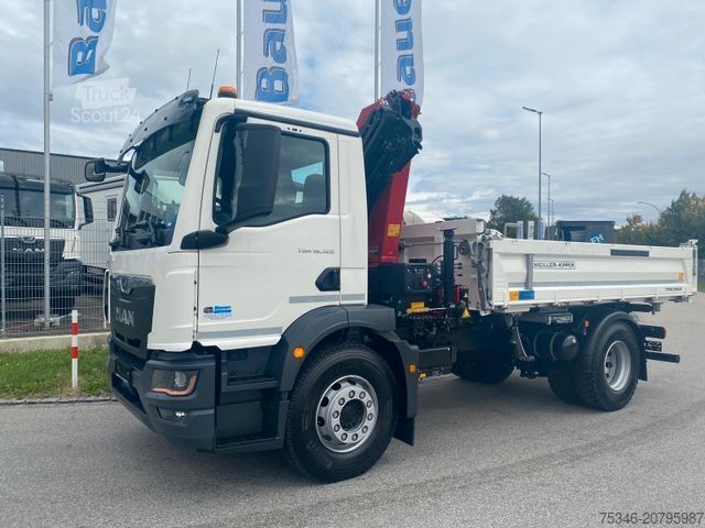 Tristrani prekucnik MAN TGM 18.320 /4x2/BL/Meiller/Kipper/Kran/15 m/ Neu