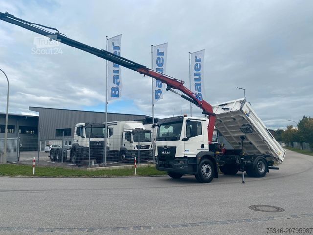 Tristrani prekucnik MAN TGM 18.320 /4x2/BL/Meiller/Kipper/Kran/15 m/ Neu