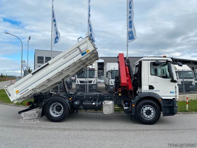 Tristrani prekucnik MAN TGM 18.320 /4x2/BL/Meiller/Kipper/Kran/15 m/ Neu