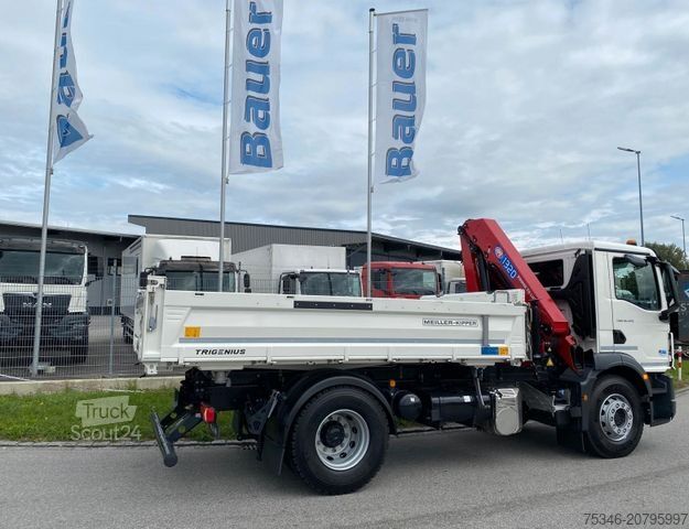 Tristrani prekucnik MAN TGM 18.320 /4x2/BL/Meiller/Kipper/Kran/15 m/ Neu