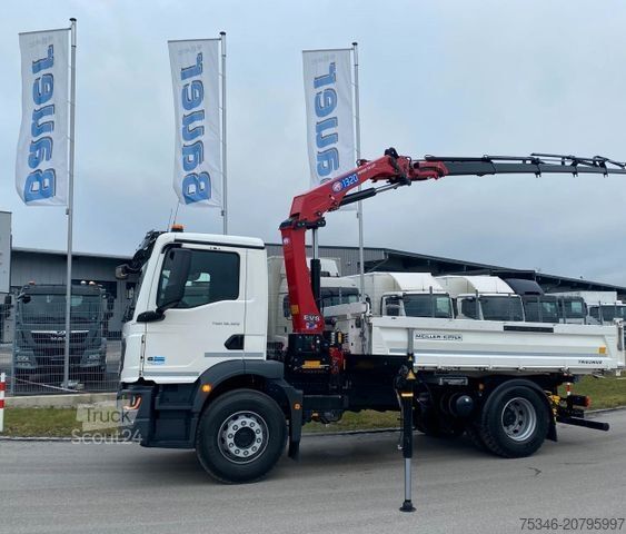 Tristrani prekucnik MAN TGM 18.320 /4x2/BL/Meiller/Kipper/Kran/15 m/ Neu