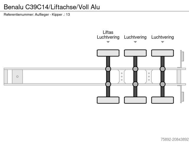 Самосвал Benalu C39C14/Liftachse/Voll Alu