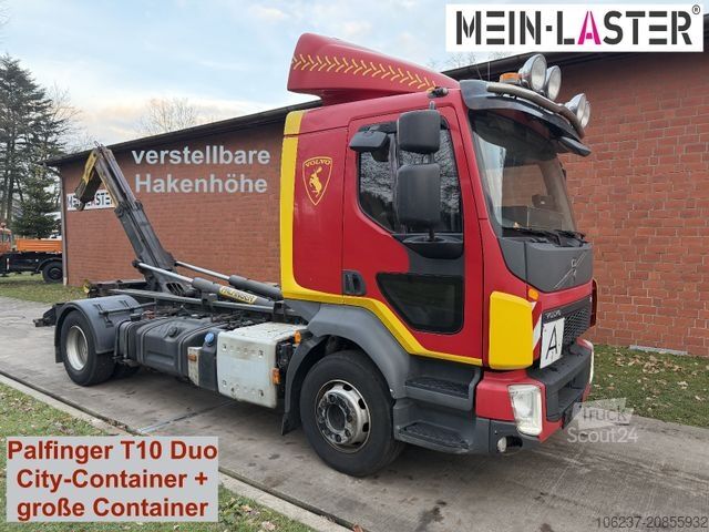 Roll-off tipper truck VOLVO FL 250 Palfinger T10Duo City + StandardContainer