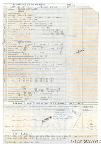 Furgon MERCEDES-BENZ S 320 CDI 4-MATIC 2987 cm3 173 kW