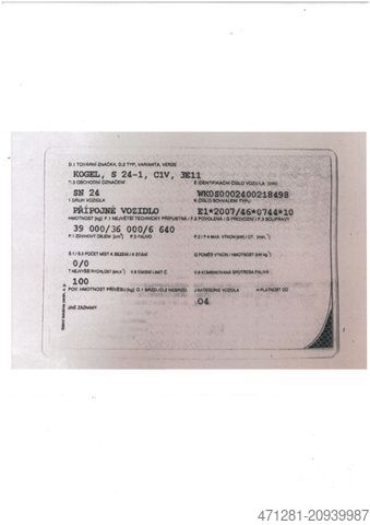 Ανοιχτό ημιρυμουλκούμενο με μουσαμά KÖGEL SN 24 CARGO + LIFTACHSE + PALBOX