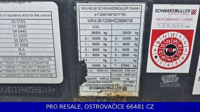 Auflieger mit Pritsche & Plane SCHWARZMÜLLER SPA 3/E STD + LIFTACHSE