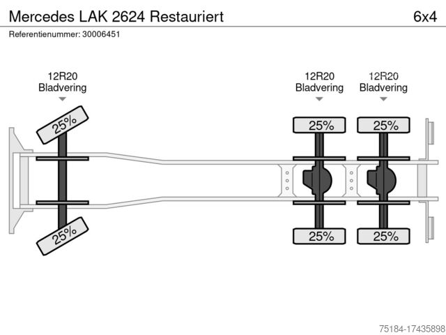 Chassi med hytt Mercedes LAK 2624 Restauriert