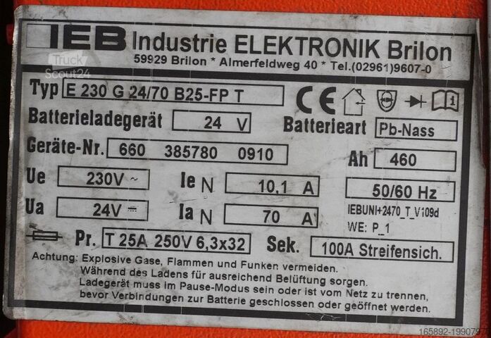Baterie de stivuitor IEB Filon FUTUR E 230 G 24/70 B25-FP T