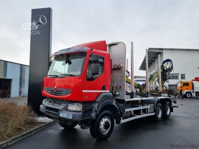 Timmertransportör Renault Kerax 460.35 DXI 6x6 Loglift 96 S blatt/blatt