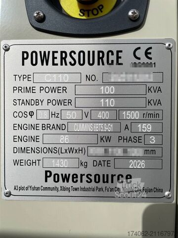 Aggregato Cummins 6BT5.9-G2 - 110 kVA Generator - DPX-19835