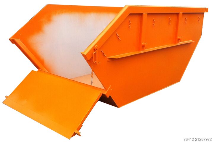 Krogcontainer A1 Container Absetzmulde 7 m³ mit Bauschuttklappe ? RAL 2011 Tieforange ? Absetzcontainer