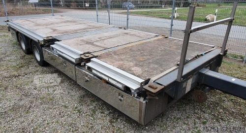 Open aanhangwagen  Plattform, Tandem 16t Containerverriegel