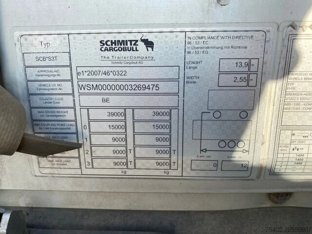 Bâches coulissantes Schmitz Cargobull SCB*S3T / Coil / Tautliner / Disc Brakes
