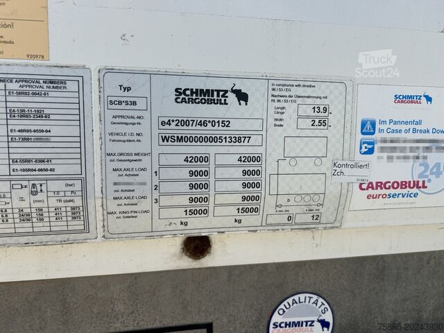 Kuffert Schmitz Cargobull SCB S3B / Box Trailer / BPW Drum / NL Trailer