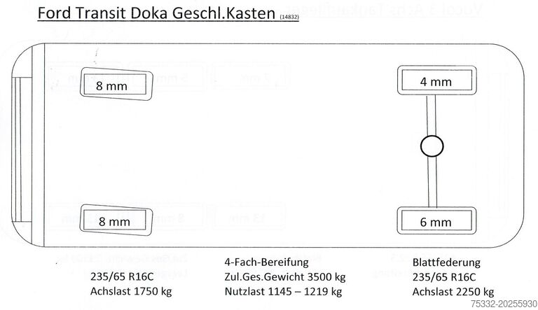 Bestelwagen hoog + lang Ford Transit Doka Mixto lang hoch Klima AHK