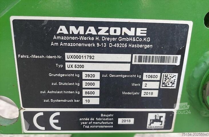 Pulverizator de pesticide Amazone UX 5200 - 28m med Ama-Select