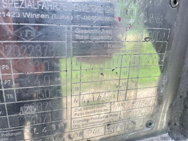 Rezervoar Feldbinder TSA 31.3-3 Chemie ADR FL-AT / 31.000 L / 3 Kamm...