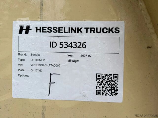 شاحنة قلابة Benalu 60m3 Optiliner Vol alu SELF SUPPORT 5.900KG NL ...