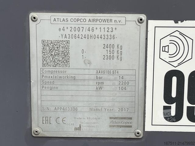 Compresseur frigorifique Atlas Copco XAVS 186 ST IV JD - N