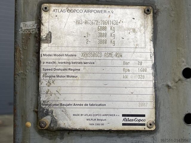 Compresseur frigorifique Atlas Copco XRHS 506 CD