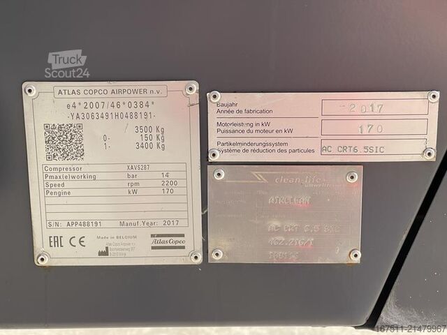 Compresseur frigorifique Atlas Copco XAVS 287