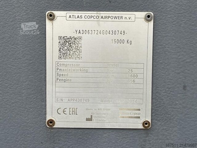Compresseur frigorifique Atlas Copco XRV 946 CD