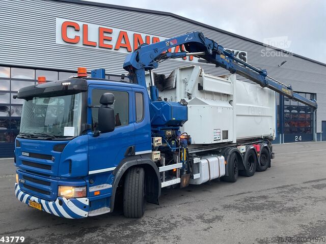 Haakarmsysteem Scania P 360 8x2 Hiab 21 Tonmeter laadkraan