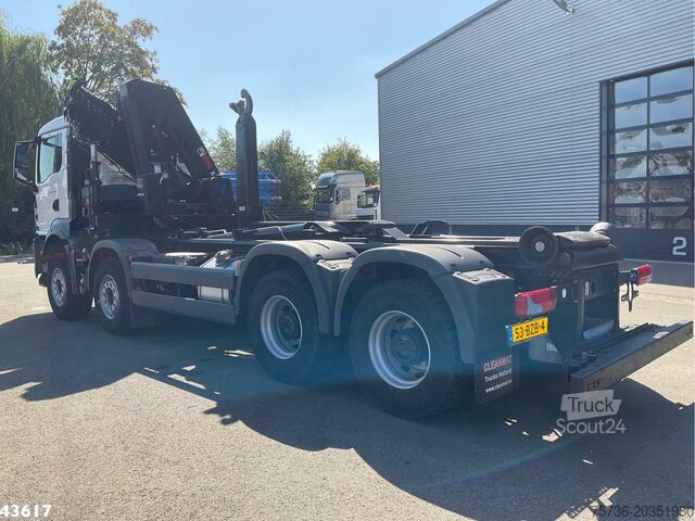 Haakarmsysteem Man TGS 32.470 8x4 Euro 6 Hiab 22 Tonmeter laadkraa...