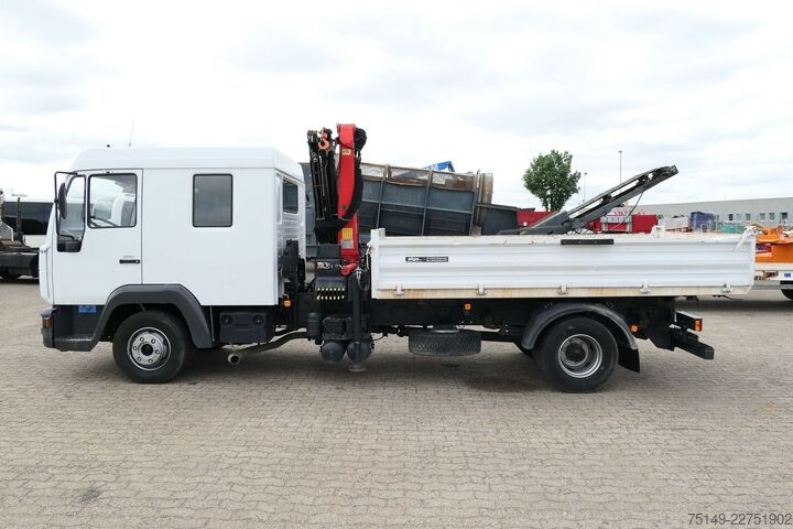 Kolmisivuinen kippiauto MAN 12.180 LE BB 4x2, DOKA, Palfinger PKG 7001