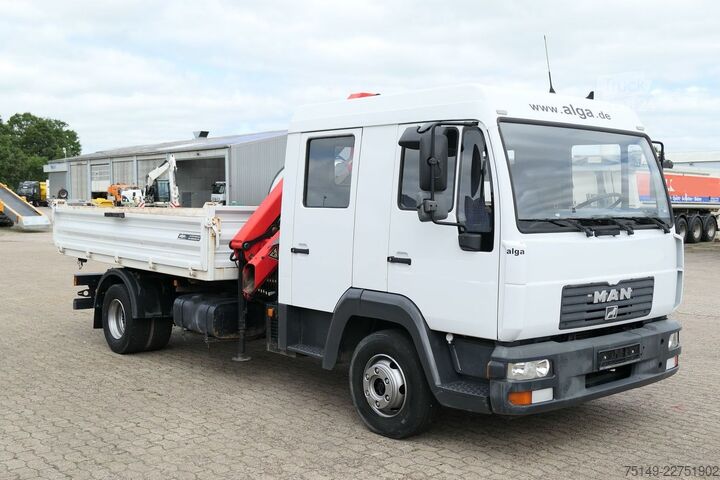 Kolmisivuinen kippiauto MAN 12.180 LE BB 4x2, DOKA, Palfinger PKG 7001