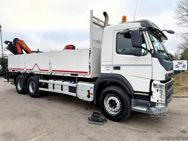 Krovimo platforma Volvo FM 420 6x4 BAUSTOFF + KRAN PALFINGER PK18502 SH...